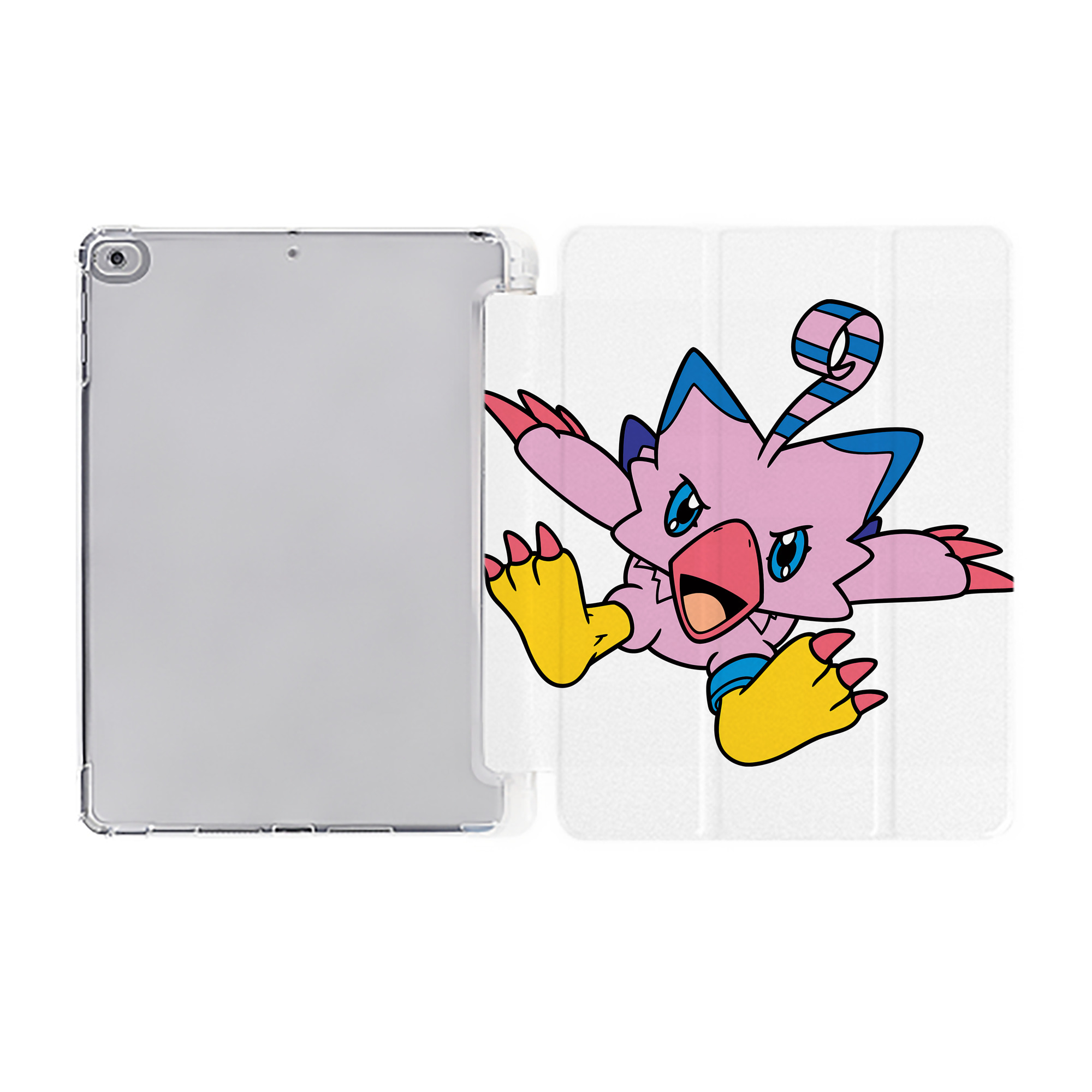 （画像用） Digimon デジタルモンスター/デジモン IPad ケース ペン収納付き 三つ折りスタンド PUレザー×シリコン 対応機種9.5/10.5/10.9インチ